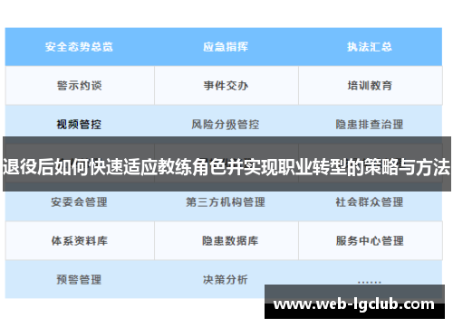 退役后如何快速适应教练角色并实现职业转型的策略与方法