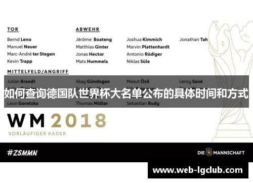 如何查询德国队世界杯大名单公布的具体时间和方式